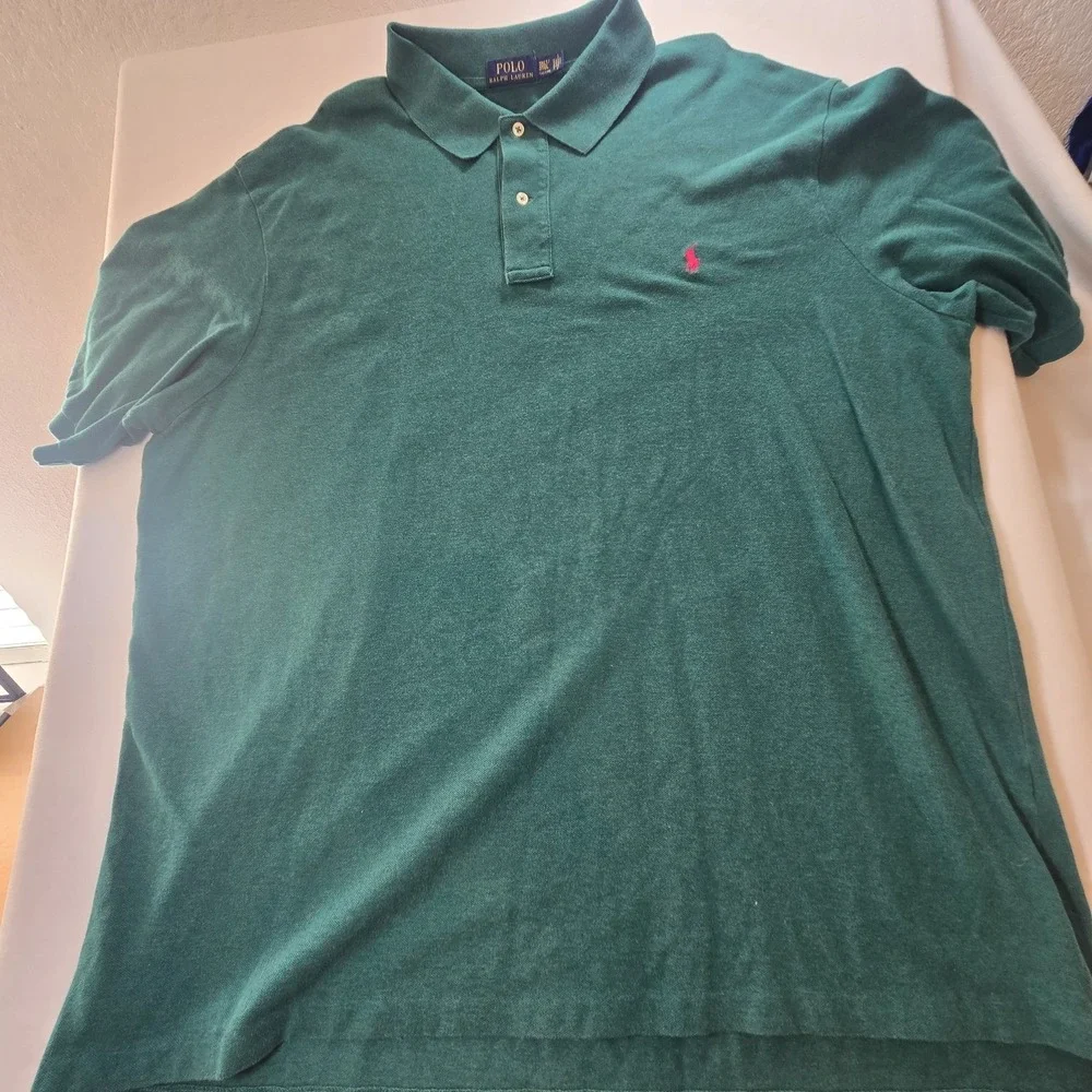 Polo Ralph Lauren Short Sleeve Men's Size 3XLT Tall Pink Pony‎ Lime Green Shirt